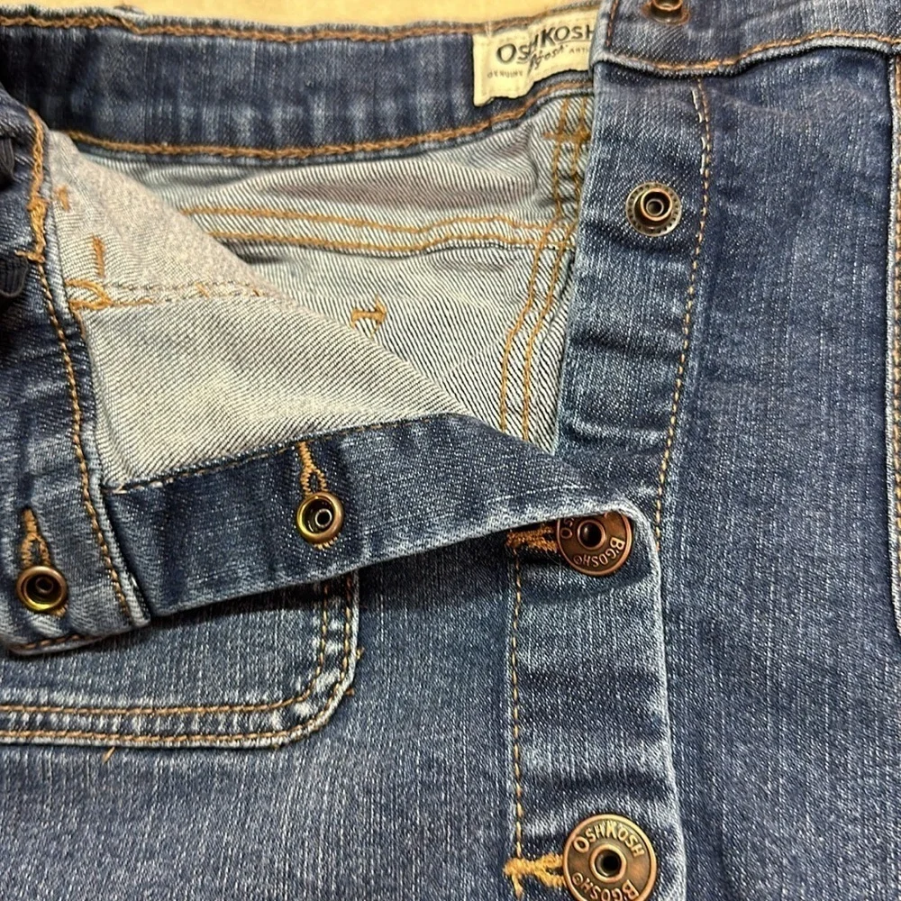 Oshkosh B’gosh Blue Denim Button Front Skirt Cotton/Elastane Four Pockets 6/6X